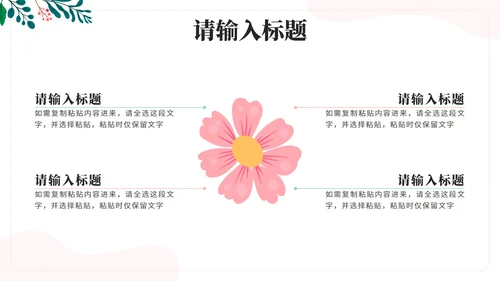 绿色花卉小清新通用汇报PPT模板