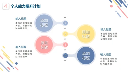 彩色清新微立体企业员工竞聘述职报告PPT模板