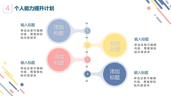 彩色清新微立体企业员工竞聘述职报告PPT模板