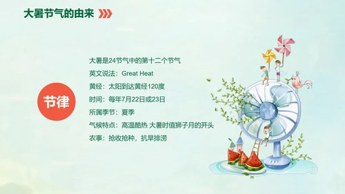 国风荷花二十四节气大暑教学PPT课件