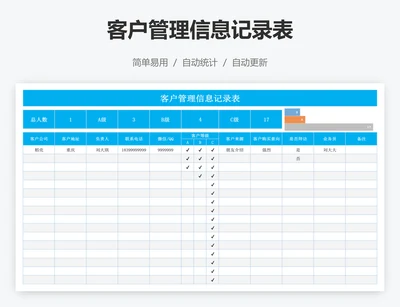 客户管理信息记录表