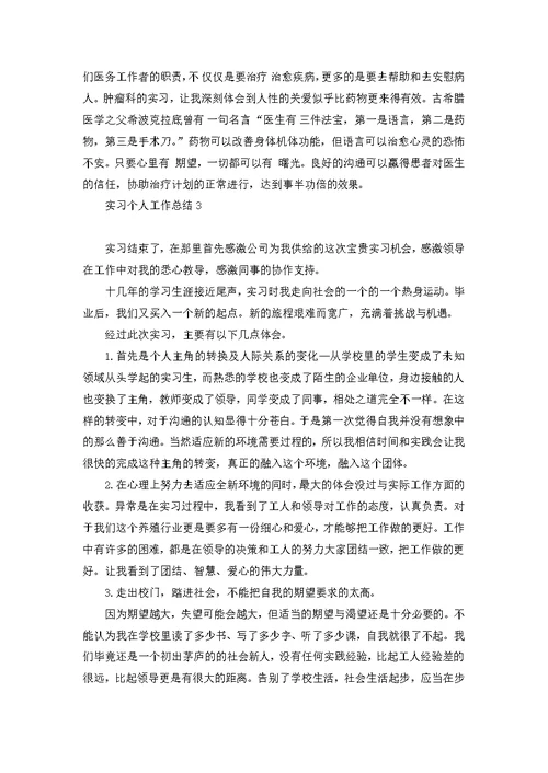 实习个人工作总结 (2)