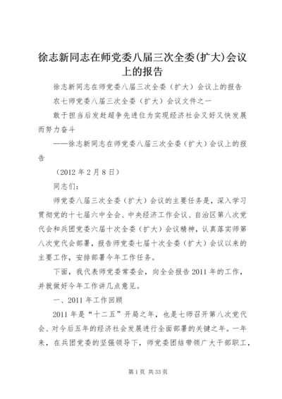 徐志新同志在师党委八届三次全委(扩大)会议上的报告.docx