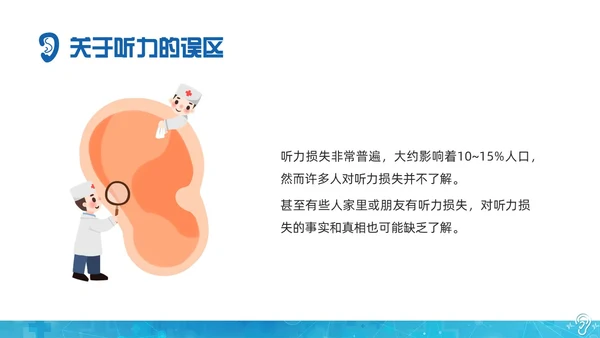 蓝色科技全国爱耳日保护耳朵PPT课件