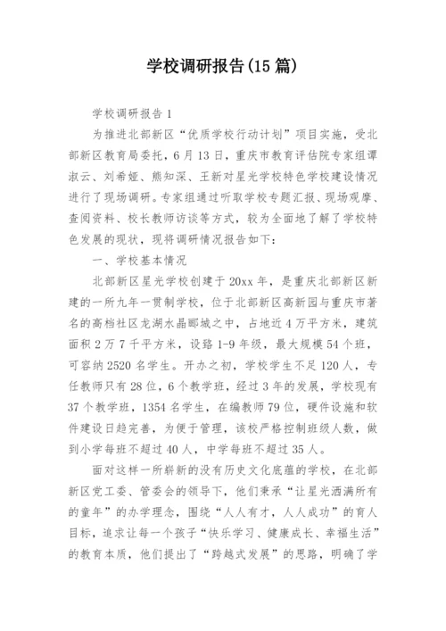 学校调研报告(15篇).docx
