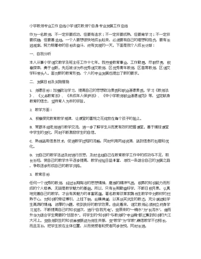 小学教师专业工作总结,小学语文教师个自身专业发展工作总结