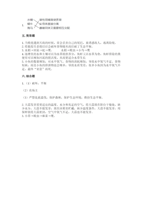 教科版五年级下册科学第一单元《生物与环境》测试卷精品【夺冠】.docx