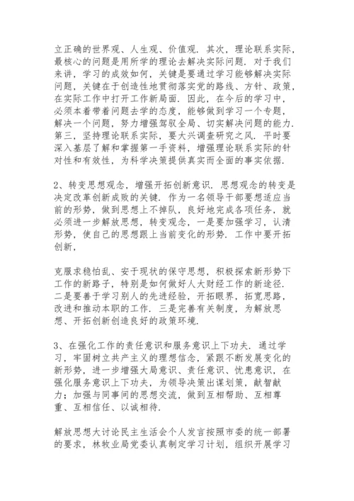 解放思想大讨论民主生活会个人发言.docx