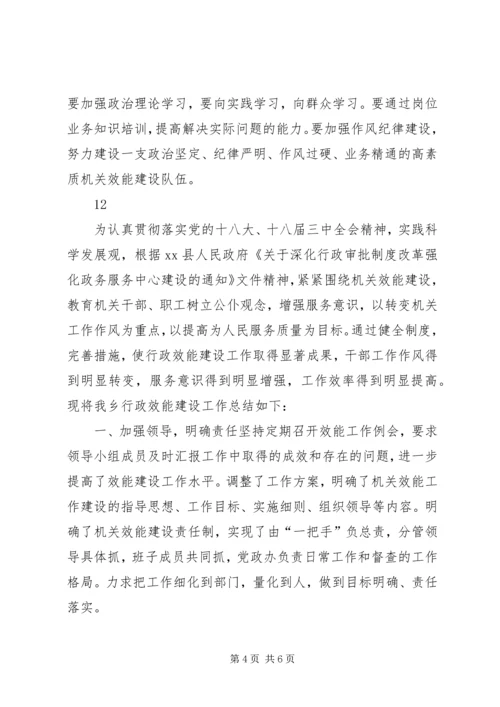 乡镇政府年度机关效能建设工作总结_1.docx