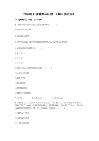 六年级下册道德与法治 《期末测试卷》精品（突破训练）.docx