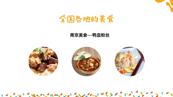 橙色绿色商务简约形状幼儿园美食认识美食幼儿园小朋友