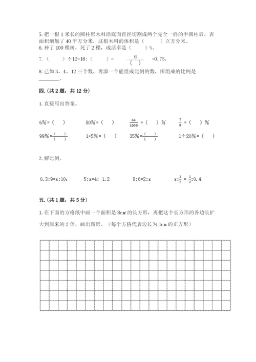 西师大版数学小升初模拟试卷含答案（实用）.docx