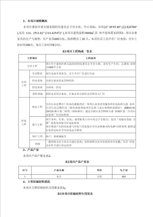 年产家具600万张环评报告公示