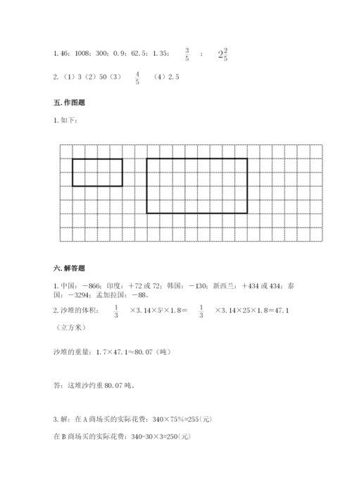 小学六年级下册数学期末卷附完整答案（必刷）.docx