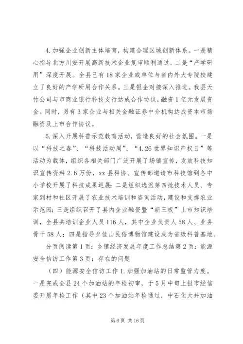 乡镇经济发展年度工作总结.docx
