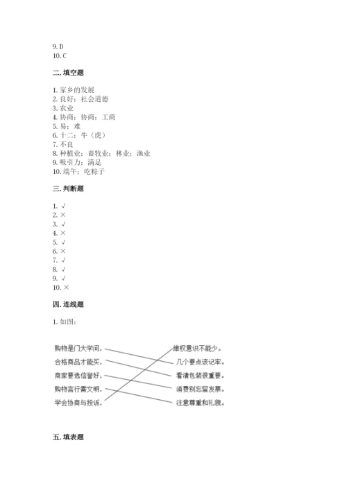 部编版四年级下册道德与法治期末测试卷及参考答案（满分必刷）.docx