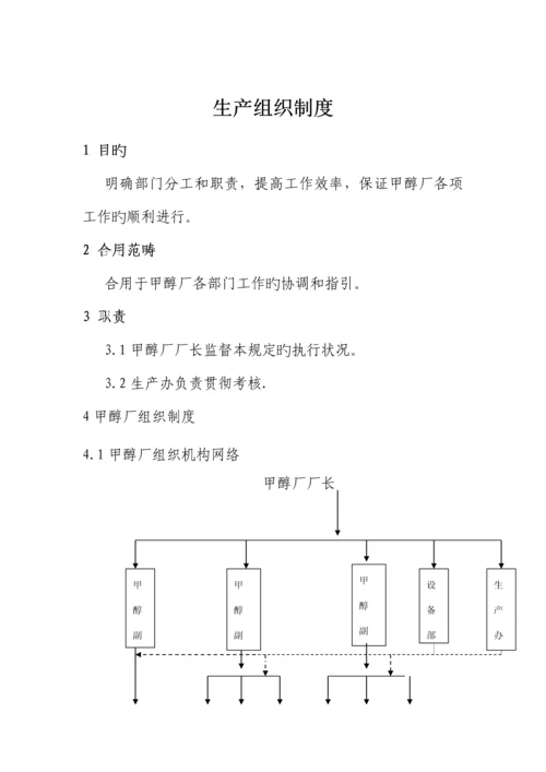 甲醇厂生产管理新版制度.docx