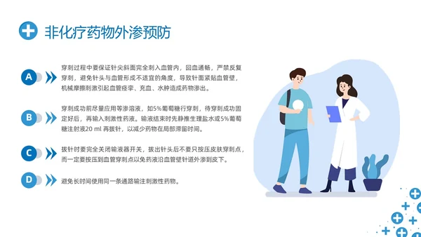 蓝色简约输液外渗液体外渗的处理方法PPT课件输液外渗的处理方法