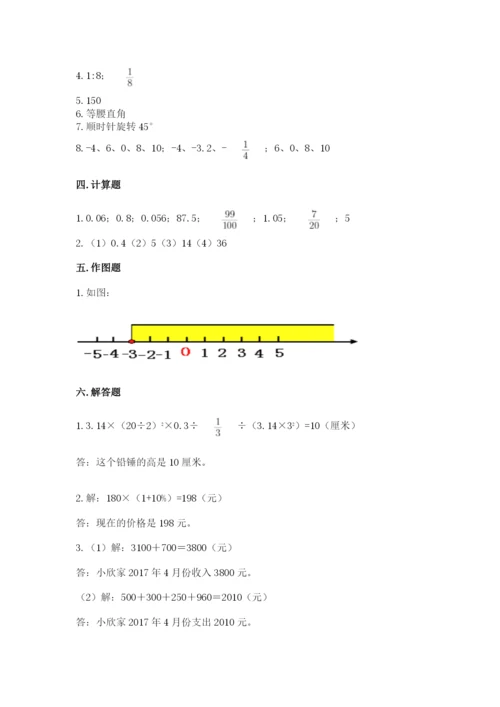 小学六年级下册数学期末卷附答案【满分必刷】.docx