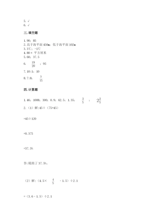 九江市小升初数学测试卷一套.docx