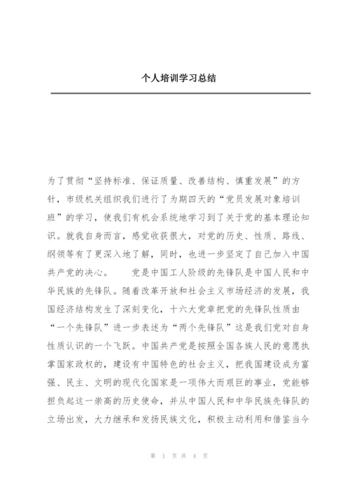 个人培训学习总结.docx