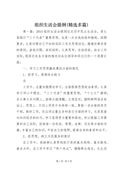 组织生活会提纲(精选多篇).docx