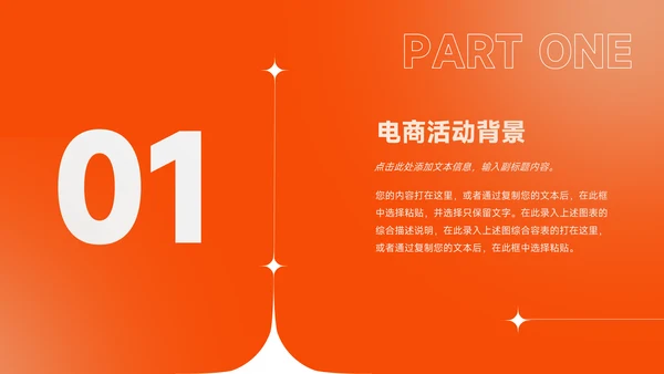 橙色渐变电商运营计划模板PPT模板