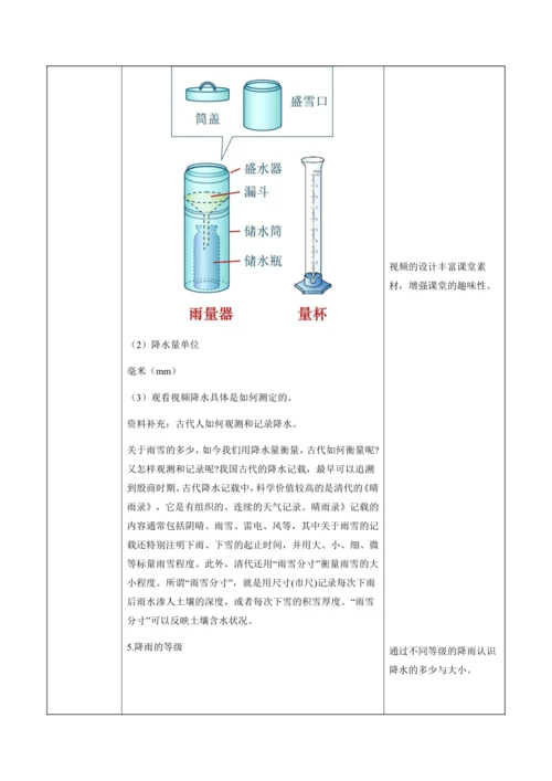 4.3降水的变化与分布（教学设计）-七年级地理上册（人教版2024）