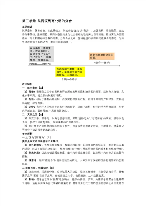 上海高中历史第一到四章知识点整理