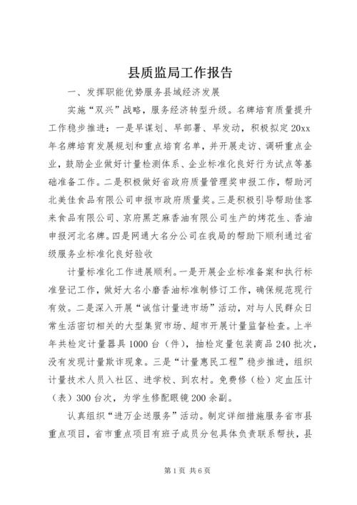 县质监局工作报告.docx