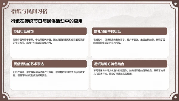棕色中国风非遗衍纸技艺赏析PPT模板