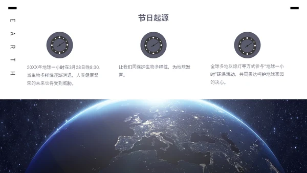 保护地球1小时全球视野通用PPT模板