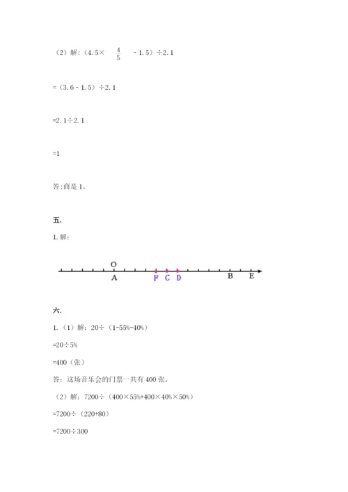 人教版六年级数学小升初试卷及答案【典优】.docx