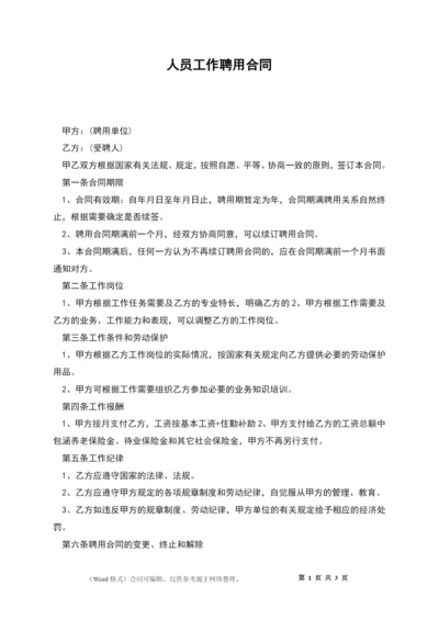 人员工作聘用合同.docx