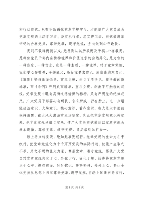 学习党章党规遵守纪律规矩发言稿.docx