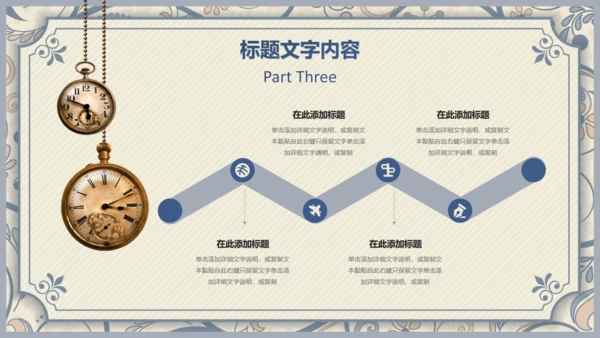 西式复古花纹背景商务汇报通用PPT模板
