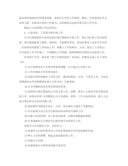 精编之精选个人试用期工作总结模板.docx