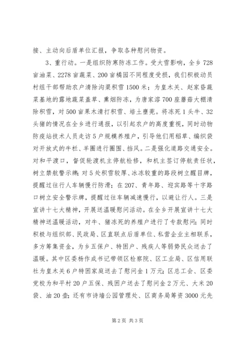 乡镇府防寒防冻抗灾行动汇报小结.docx