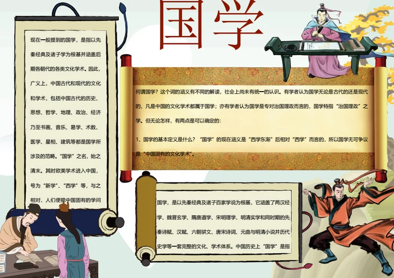 中国风国学经典Word小报