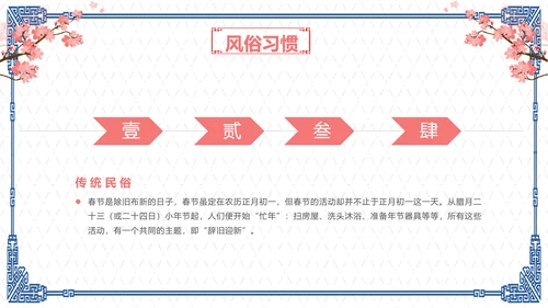 简约中国风春节习俗传统节日PPT课件