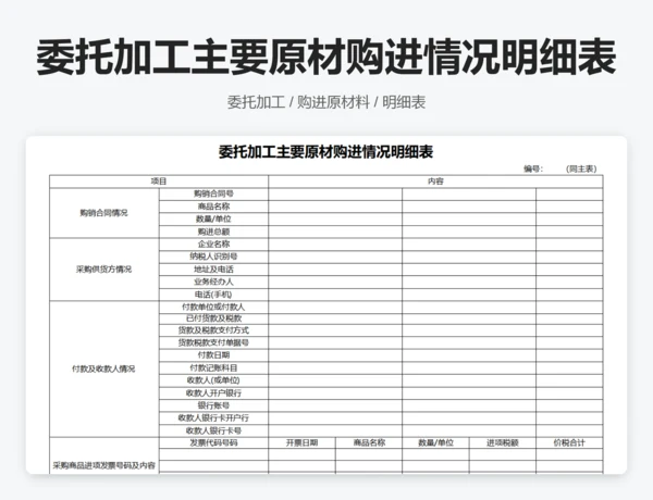 企业供货调查表