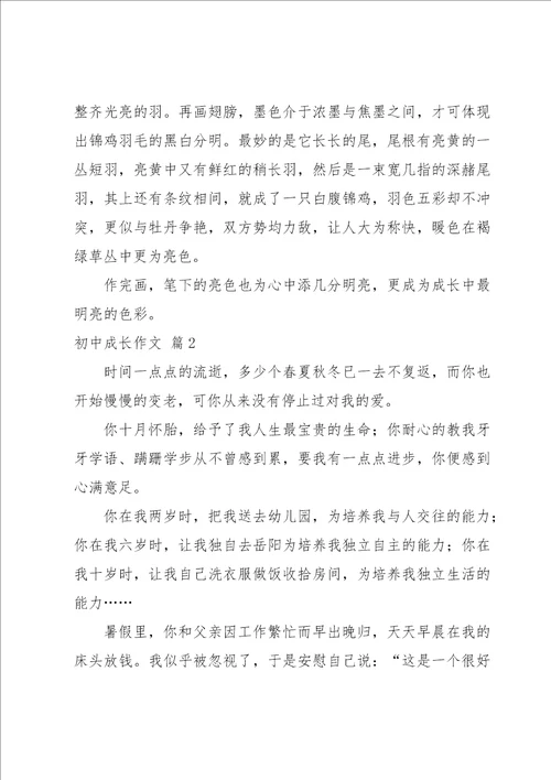 实用的初中成长作文集锦七篇