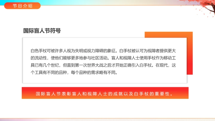 国际盲人节主题科普宣传PPT