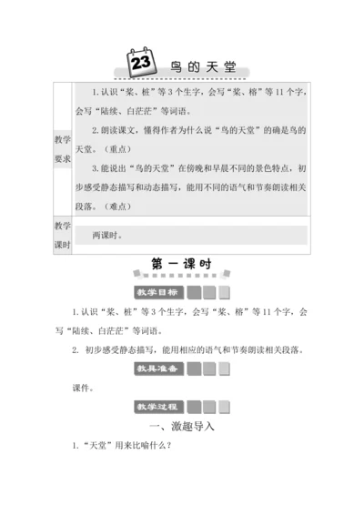 23 鸟的天堂 教案