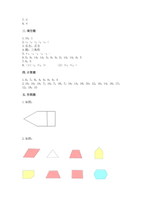 人教版一年级下册数学期中测试卷附答案ab卷.docx