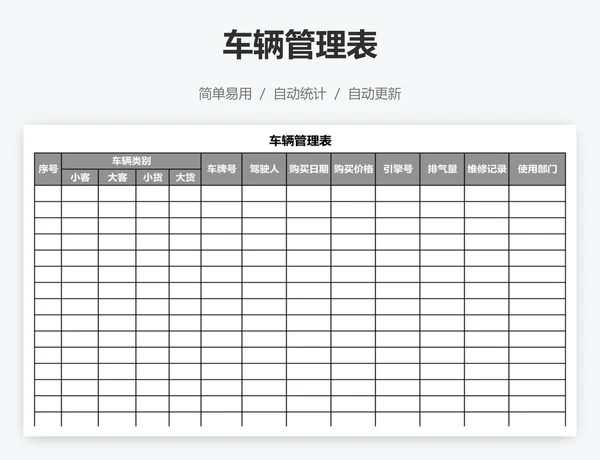 车辆管理表