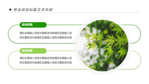 绿色生态森林湿地环境保护植树造林PPT模板