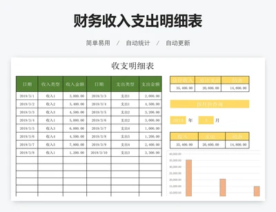 财务收入支出明细表
