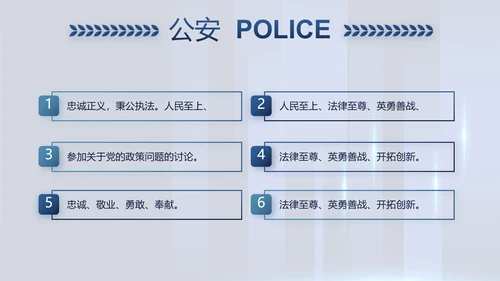 蓝色公安警察派出所年年终总结演讲PPT