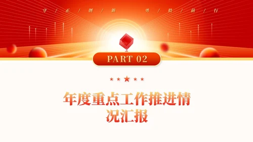红色科技风企业年中工作总结大会ppt模板年中总结年会